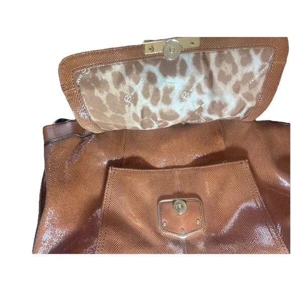 Vintage Makowsky Satchel Bag Brown Leather Large Handbag 16x9x7 Chic Style - Picture 9 of 16